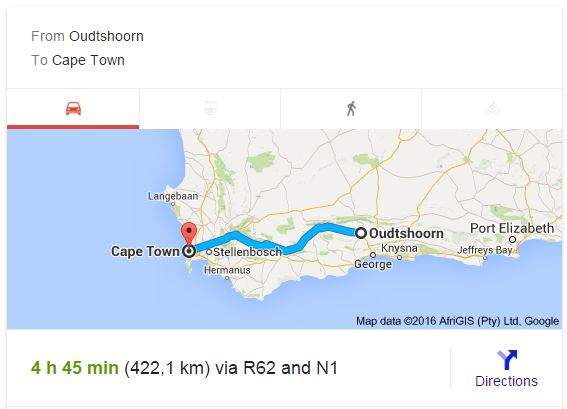 Moving From Oudtshoorn to Cape Town