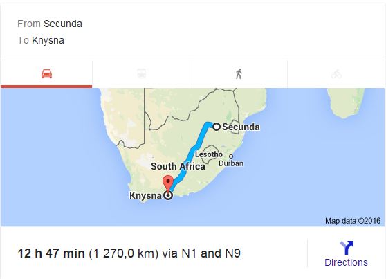 Moving from Secunda to Knysna