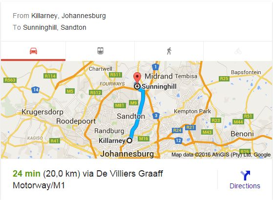 Moving from Killarney to Sunninghill