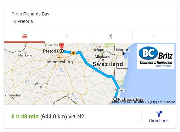 Furniture Removals Richards Bay to Pretoria