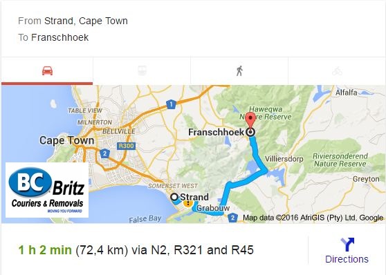 Furniture Removals Strand to Franschhoek