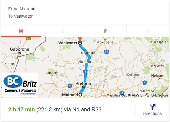 Furniture Removals Midrand to Vaalwater