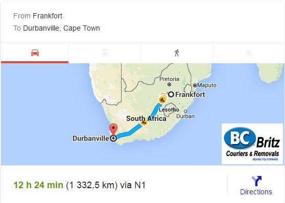Furniture Removals Frankfort to Durbanville