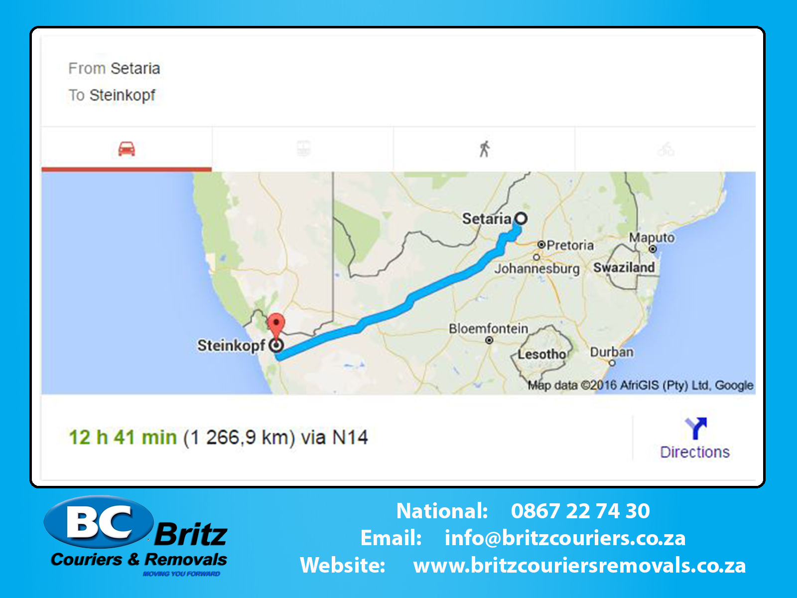 Furniture Removals Setaria to Steinkopf