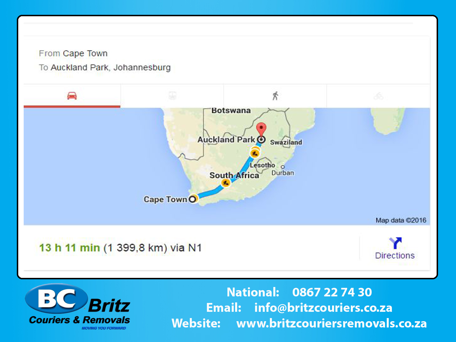 Furniture Removals Cape Town to Aukland Park
