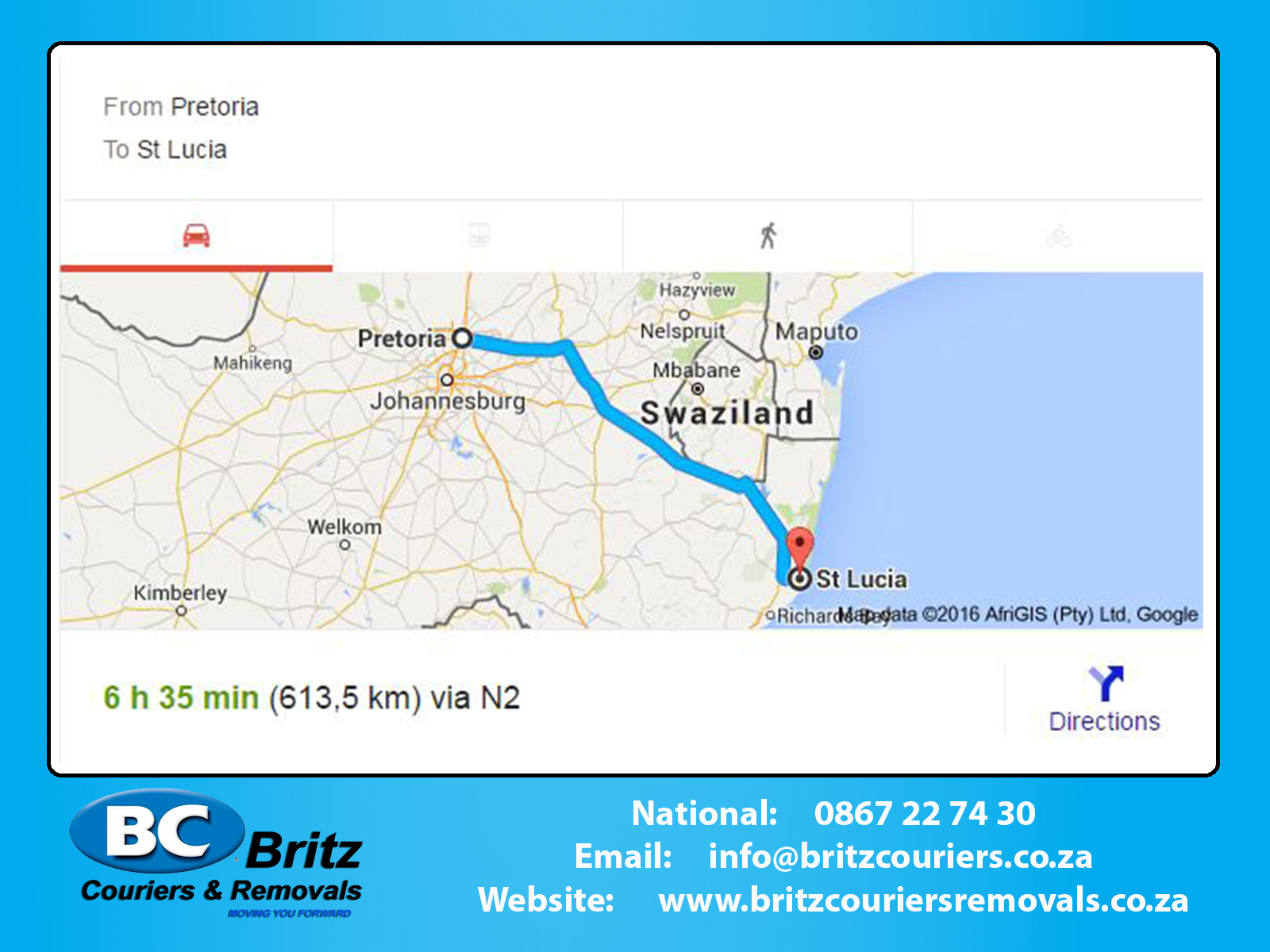 Furniture Removals Pretoria to St Lucia