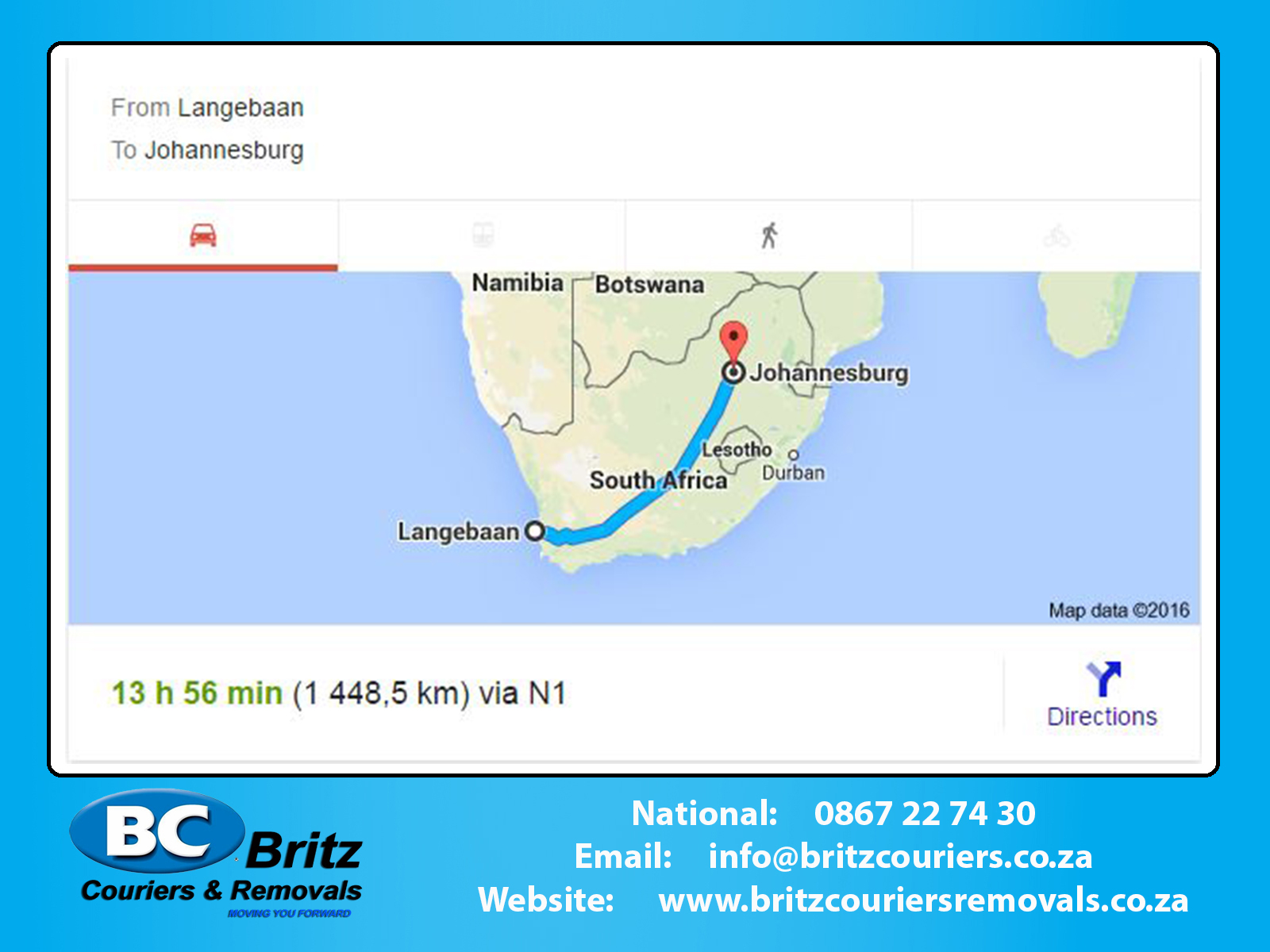 Furniture Removals Langebaan to Johannesburg