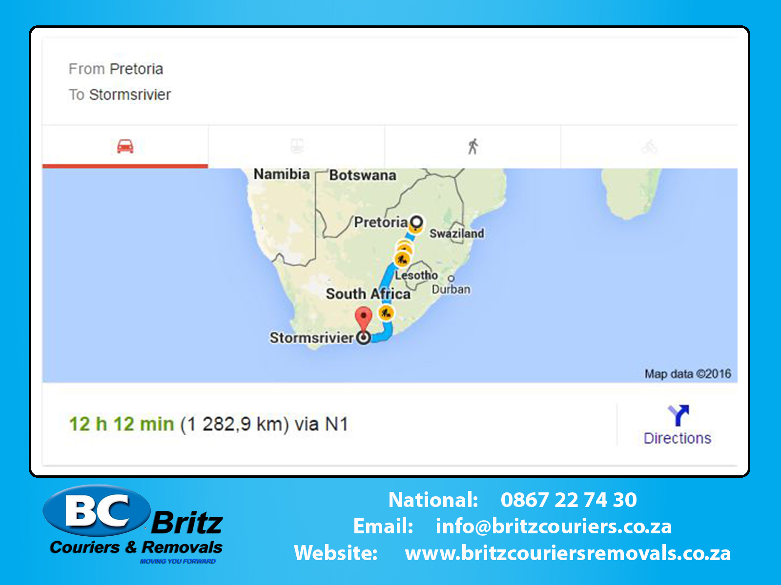 Furniture Removals Pretoria to Stormsrivier