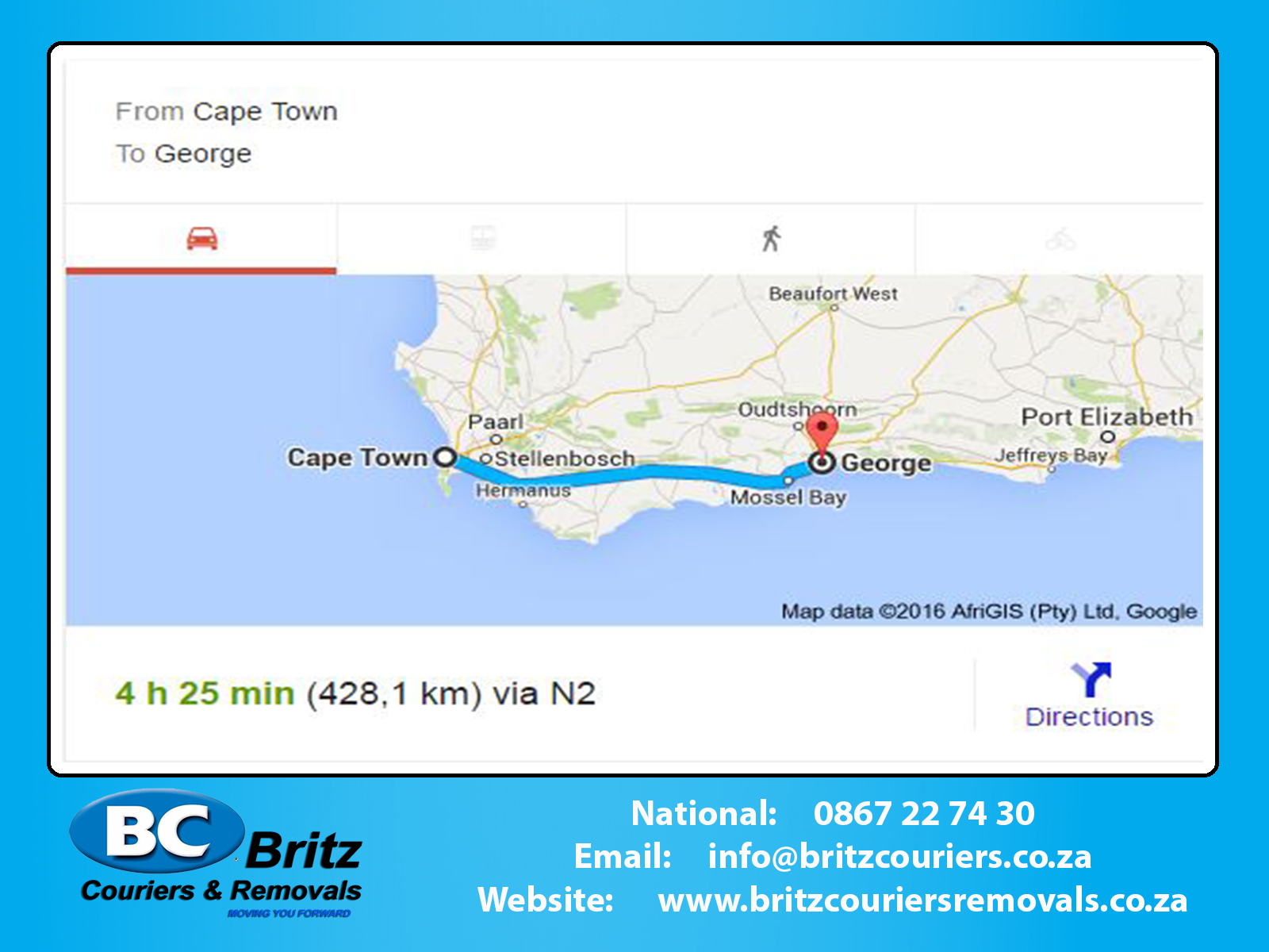 Furniture Removals Cape Town to George