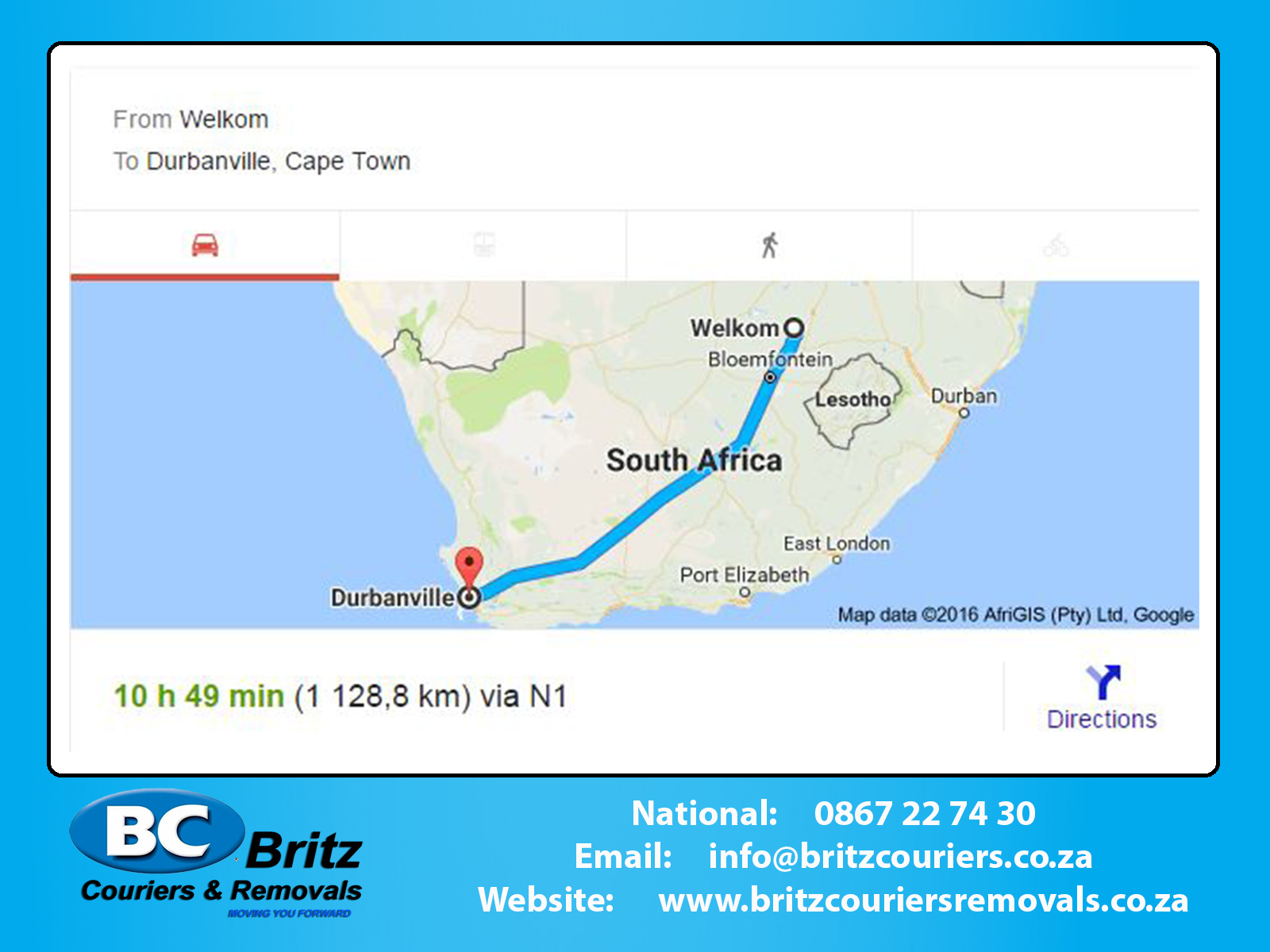 Furniture Removals Welkom to Durbanville