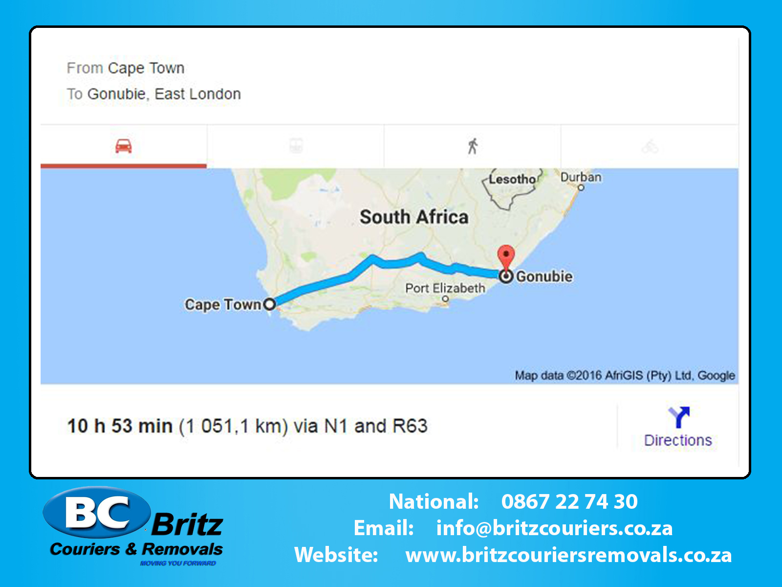Furniture Removals Cape Town to Gonubie